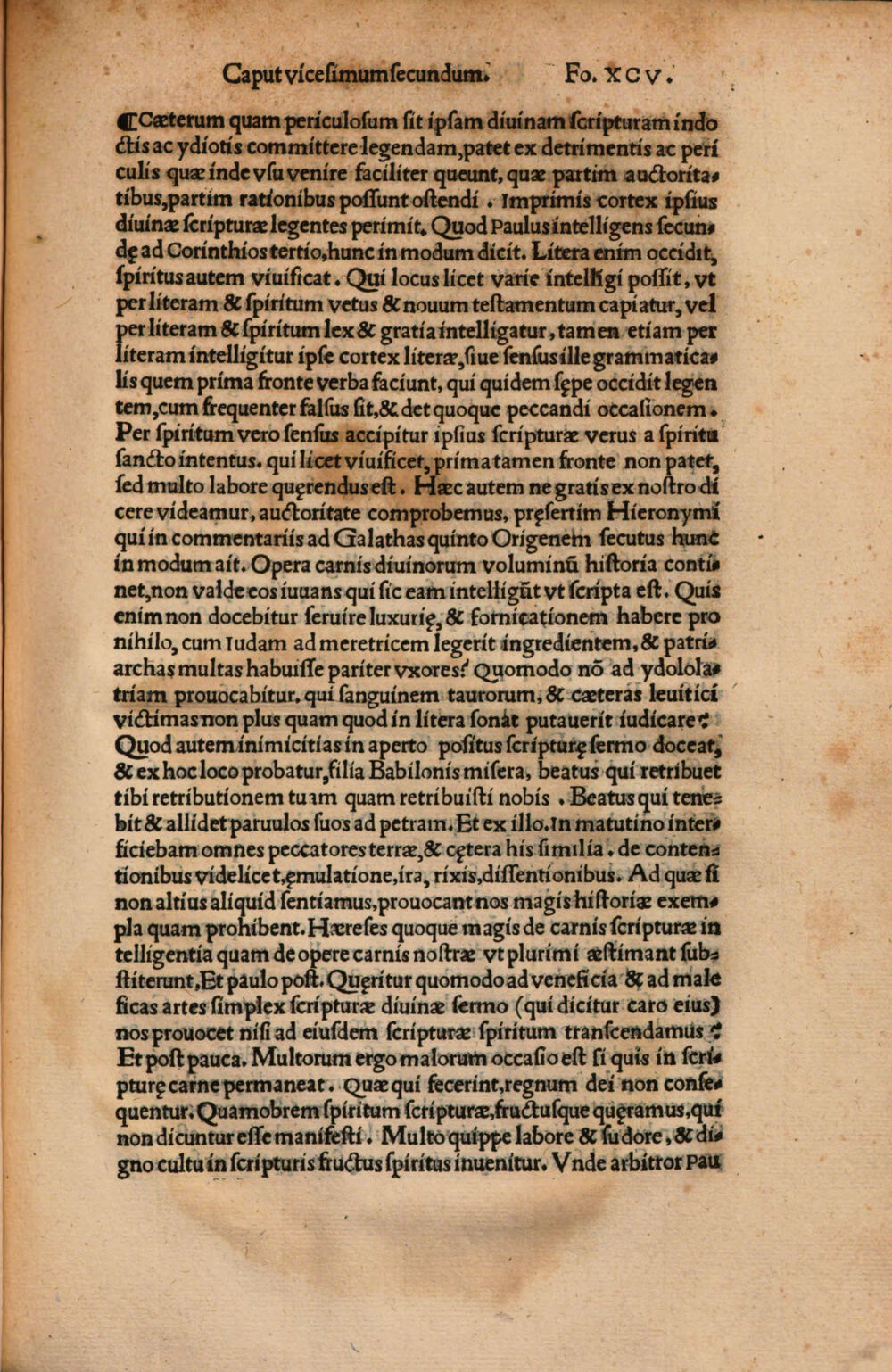 Folio 95r of the 1525 print
