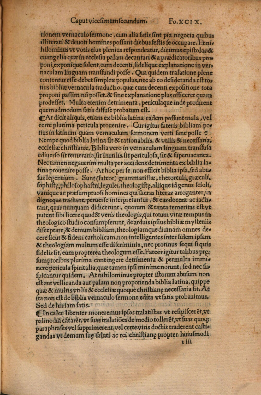 Folio 99r of the 1525 print